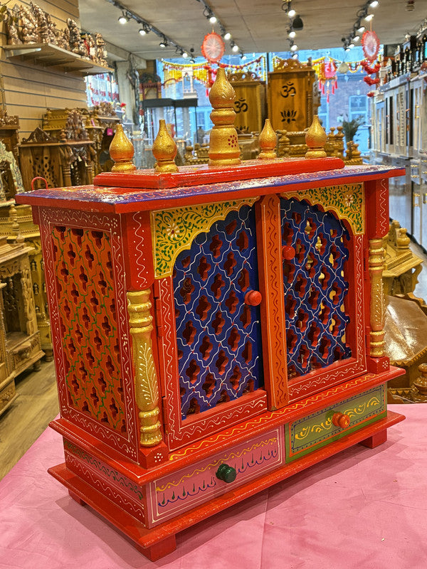 Hand-Painted Wooden Mandir - A110