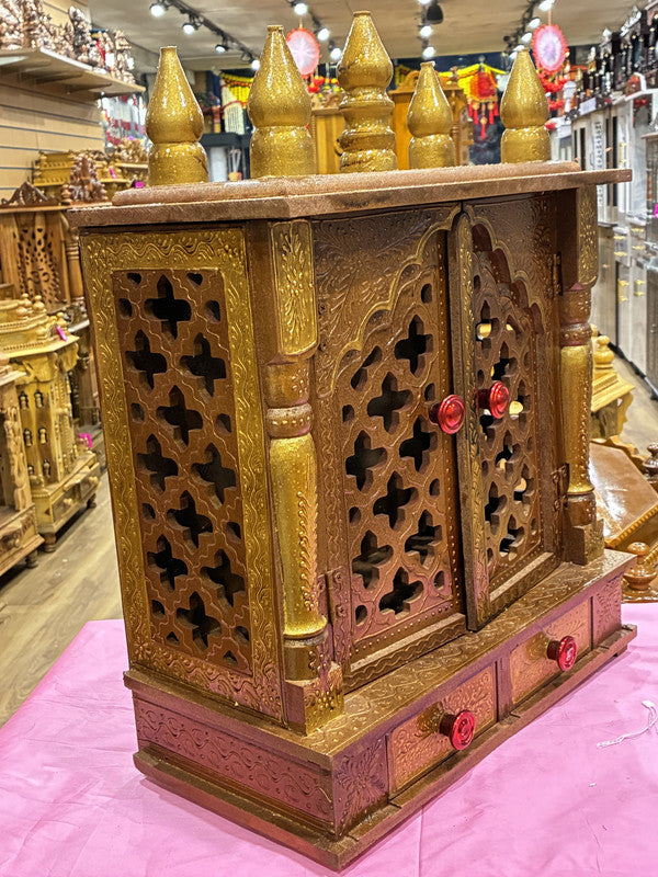 Hand-Painted Wooden Mandir - A111