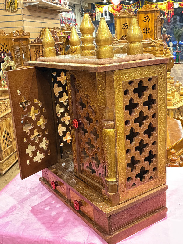 Hand-Painted Wooden Mandir - A111