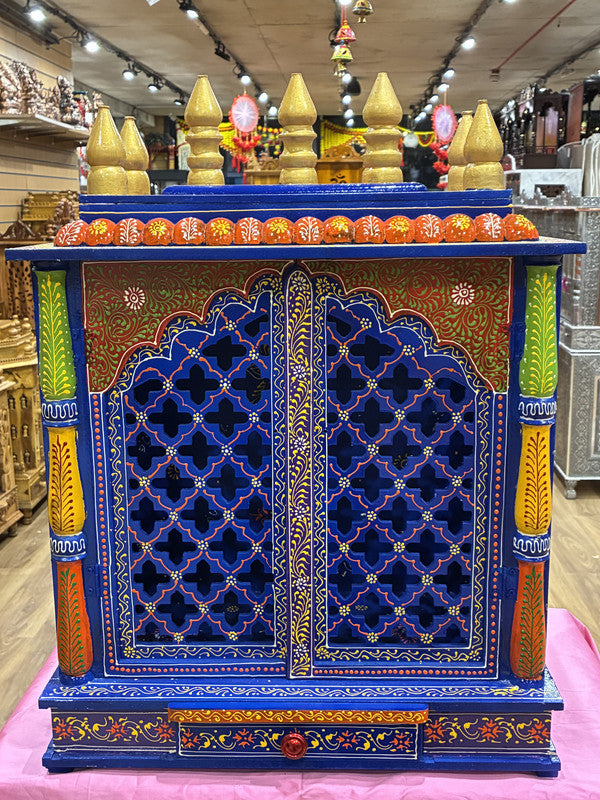 Hand-Painted Wooden Mandir - A112