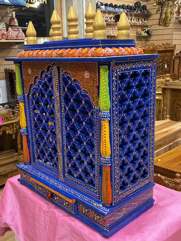 Hand-Painted Wooden Mandir - A112