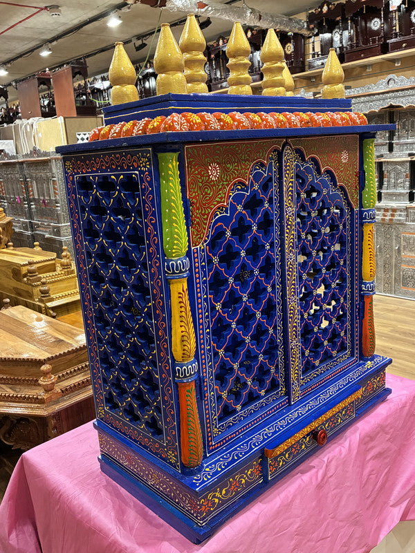 Hand-Painted Wooden Mandir - A112