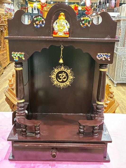 Hand-Painted Wooden Mandir - A115