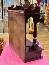 Load image into Gallery viewer, Hand-Painted Wooden Mandir - A116 (Deep Mahogany with Gold Om Accents)