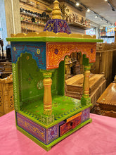Load image into Gallery viewer, Hand-Painted Green Wooden Mandir - A105