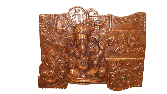 GANESH WALL HANGING SHOWPIECE FIGURINE STATUE FOR HOME DECOR Copper