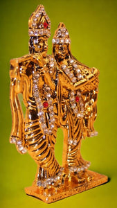 Radha Krishna Idol Showpiece Murti Gifts Home Decor ( 3cm x 1.8cm x 0.5cm) Gold