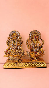 Laxmi Ganesh Idol Statue showpiece Decoration for Home Gold