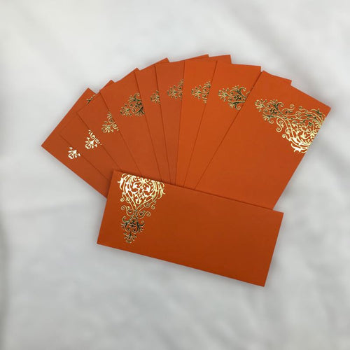 Envelopes Envelope Money holder Diwali Wedding Gift Card Pack of 10 Orange