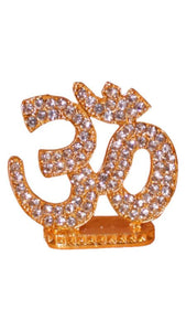 Hindu Religious Symbol OM Idol for Home,Car,Office ( 1.5cm x 1.5cm x 0.3cm) Gold