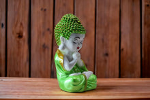 Load image into Gallery viewer, Buddha buddh buddha sitting medium Showpiece Home decore OrangeGreenGreen