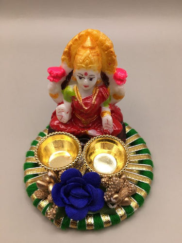 Laxmi Diya for Diwali Laxmi Decoration Handmade Reusable Diya for pujaRed