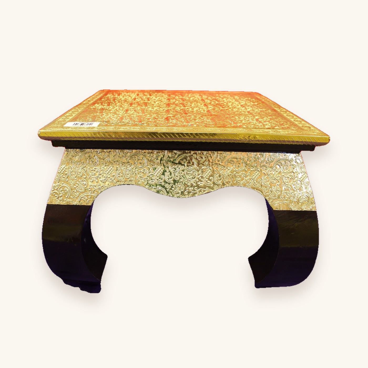 Premium gold embossed bajot with tall curved legs, 16 x 16 x 12 inch