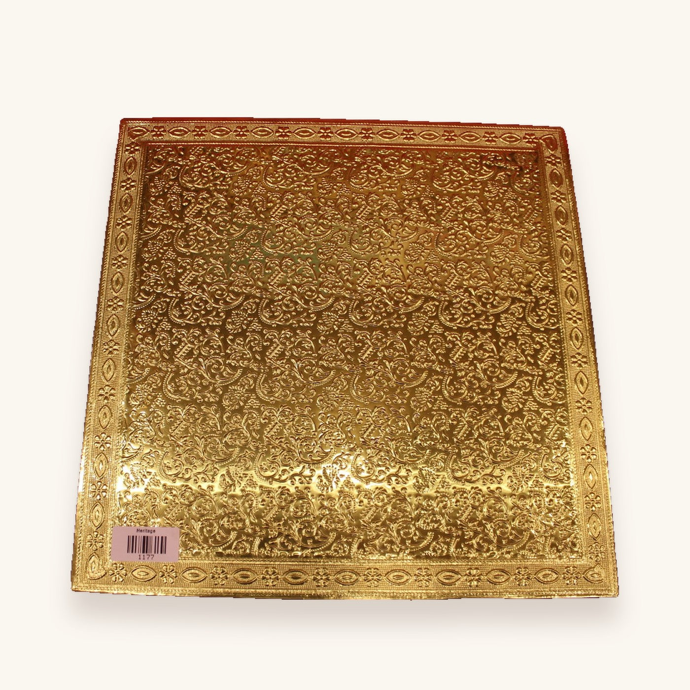 Gold embossed bajot, tall version, top-down view