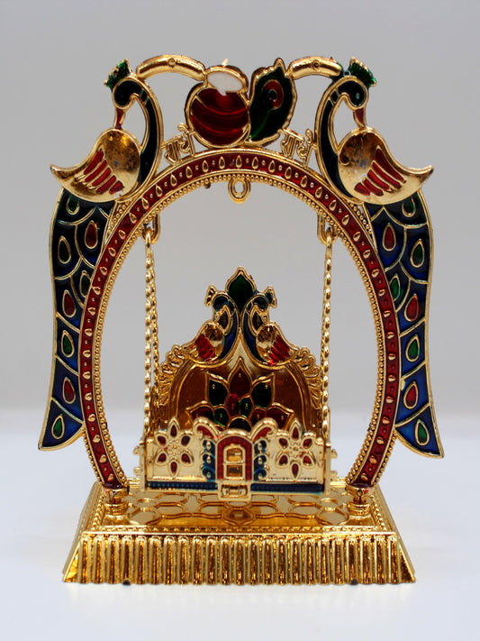 Bal Gopal Jhula 6 x 2.5 inch – Blue & Red Peacock Arch