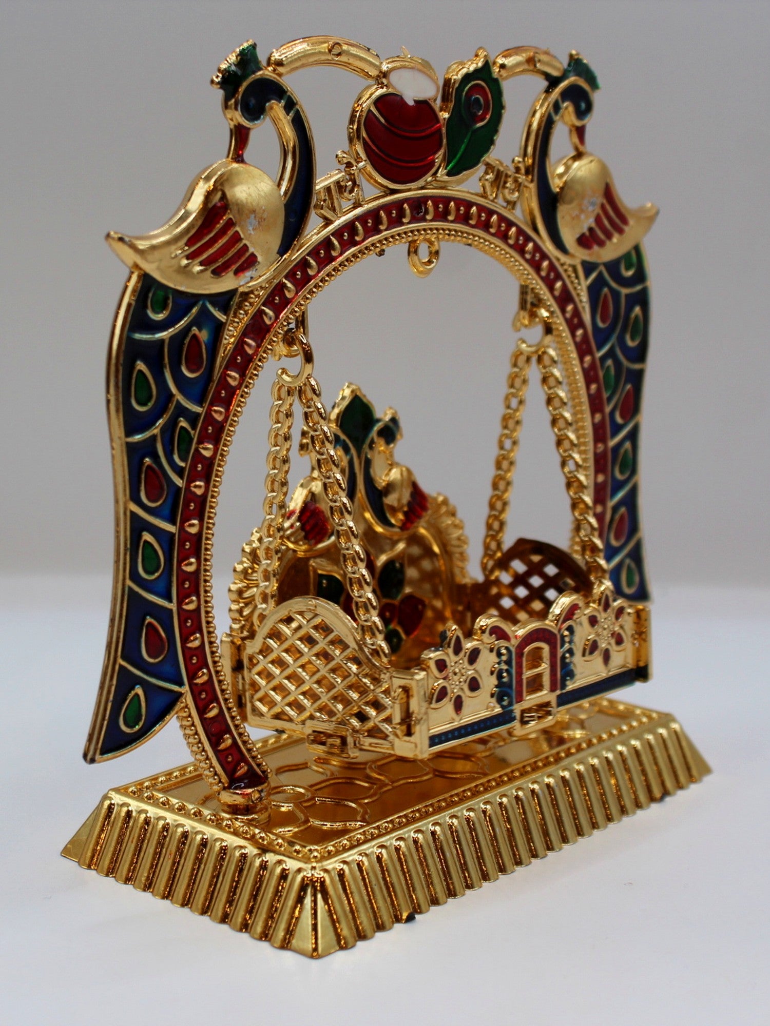 Bal Gopal Jhula 6 x 2.5 inch – Blue & Red Peacock Arch