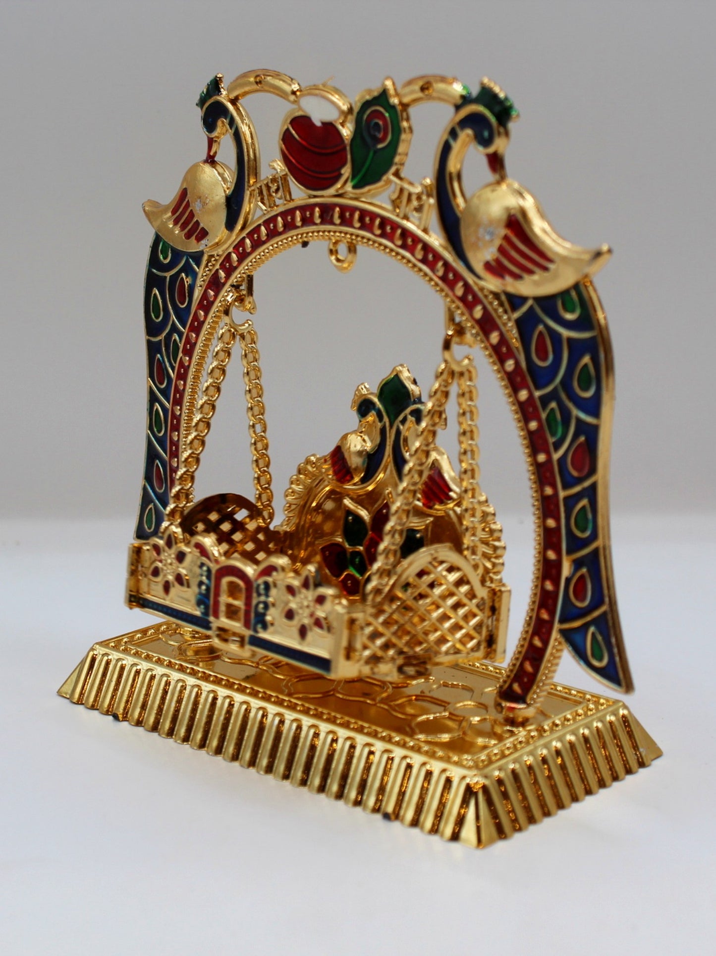 Bal Gopal Jhula 6 x 2.5 inch – Blue & Red Peacock Arch