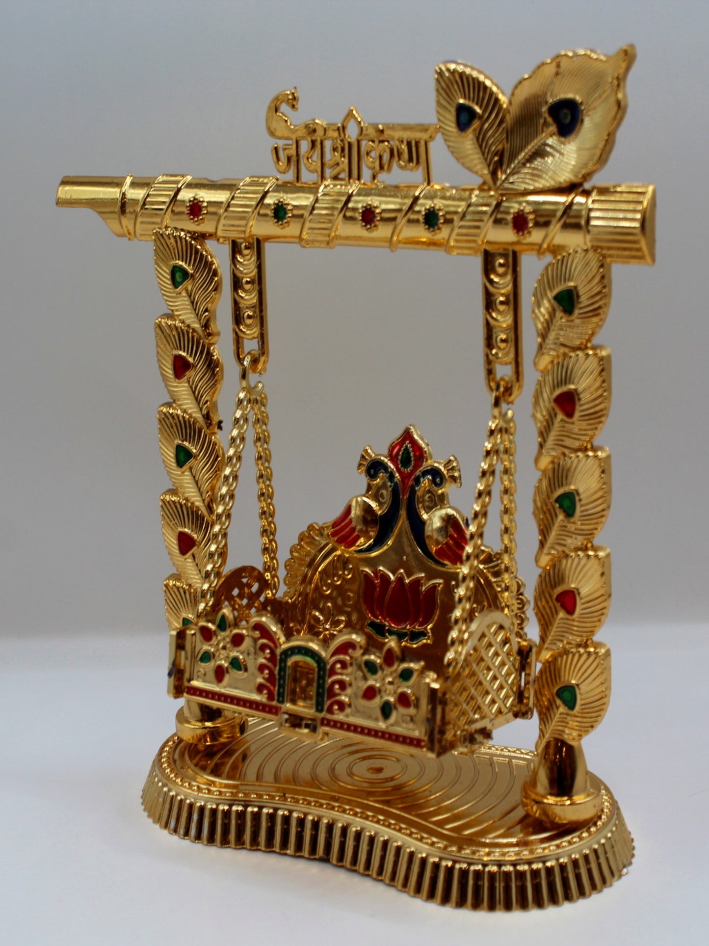 Bal Gopal Jhula 7.5 x 3 inch – Jai Shri Krishna, Flute & Feather
