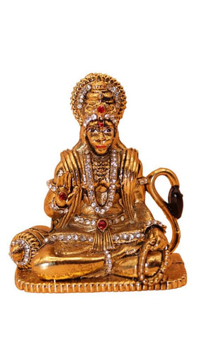 Lord Bahubali Hanuman Idol for home,car decore (3cm x 2.5cm x 1cm) Gold