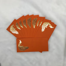 Load image into Gallery viewer, Envelopes Envelope Money holder Diwali Wedding Gift Card Pack of 10 Orange