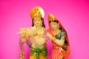 Radhe Krishna Hindu God Hindu fiber idol Mixcolor