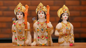 Lord Ram Darbar statue for Home/Office decoration (12cm x 9.5cm x 6cm) White