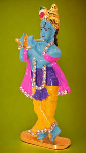 Lord Krishna,Bal gopal Statue,Home,Temple,Office decore(3.3cm x1.5cm x0.8cm)Blue