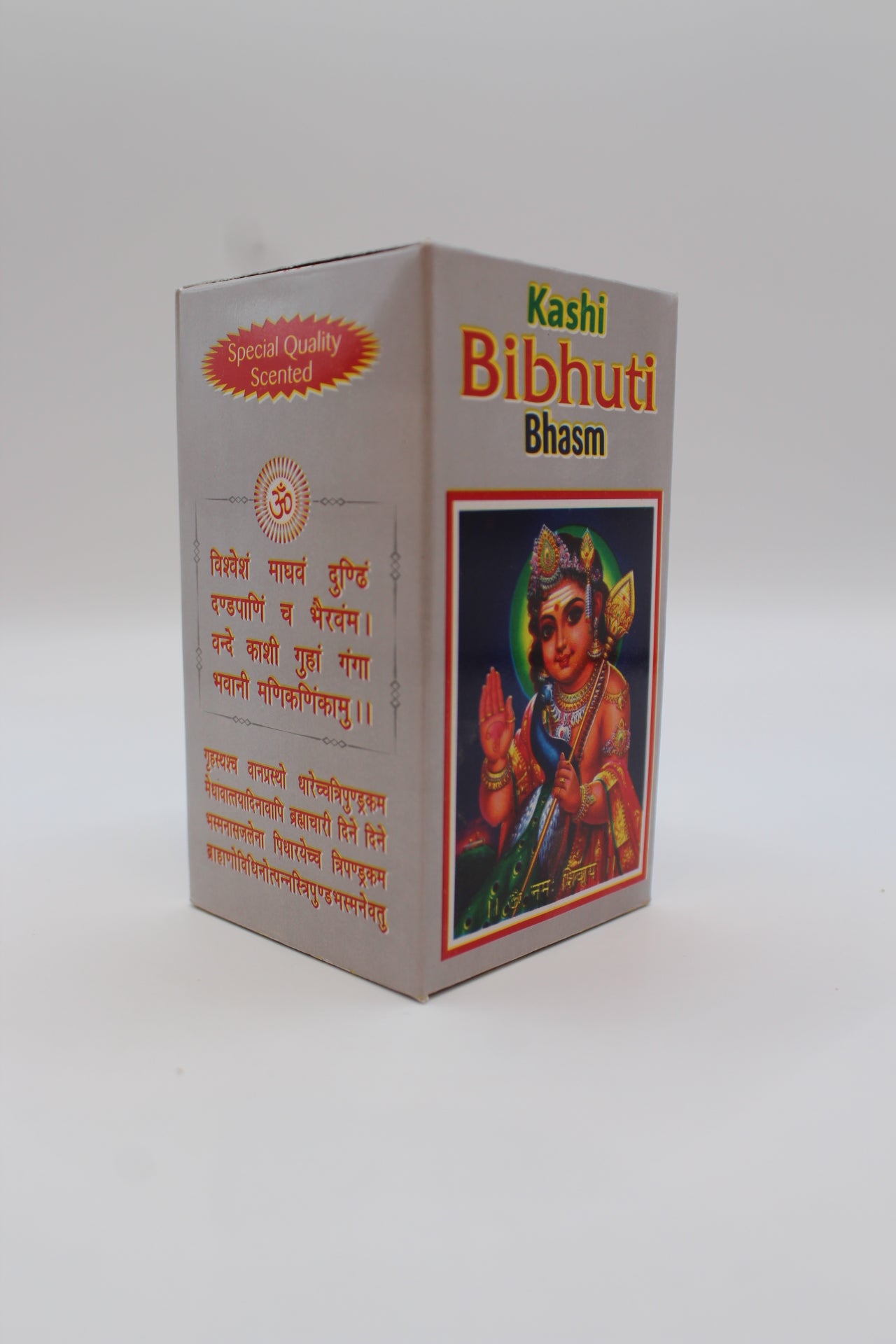Bibhuti bhasm sacred ash 100g, close-up of fine white ash