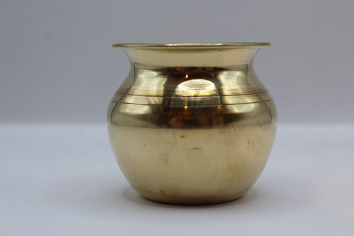 Small brass lota, front view