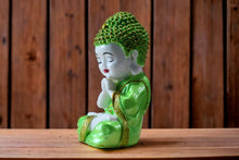 Load image into Gallery viewer, Buddha buddh buddha sitting medium Showpiece Home decore OrangeGreenGreen