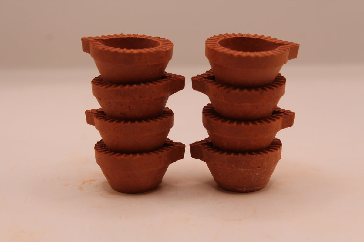 Extra Small clay diya, above