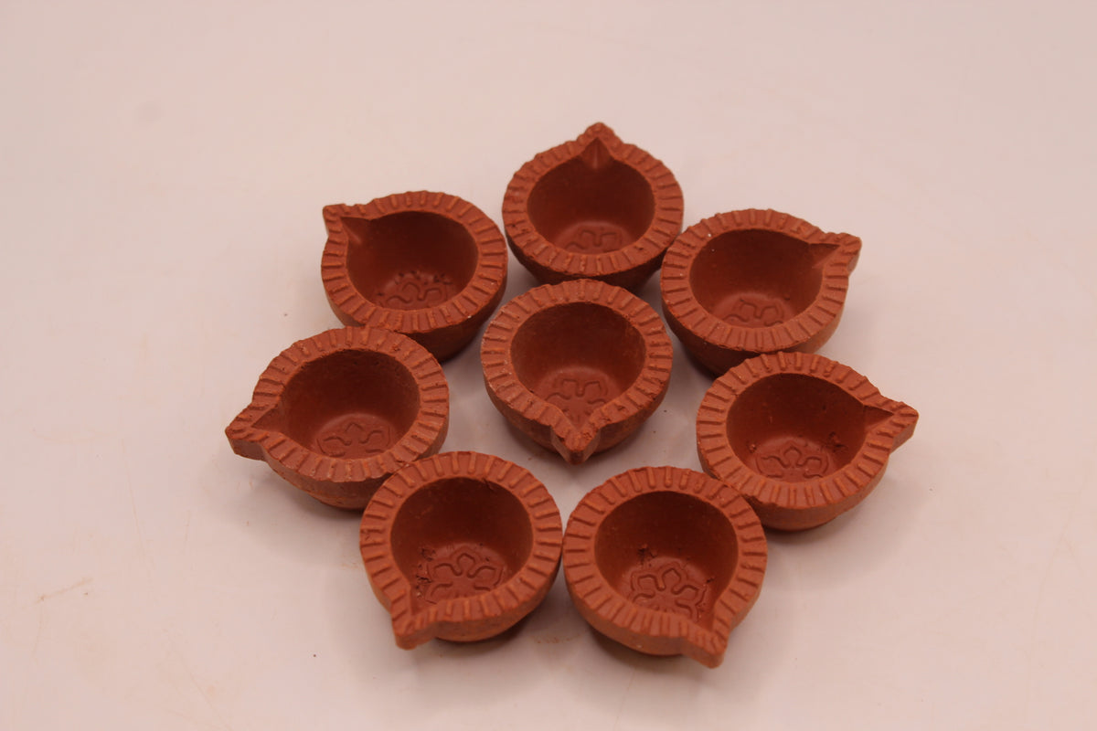 Extra Small clay diya, front