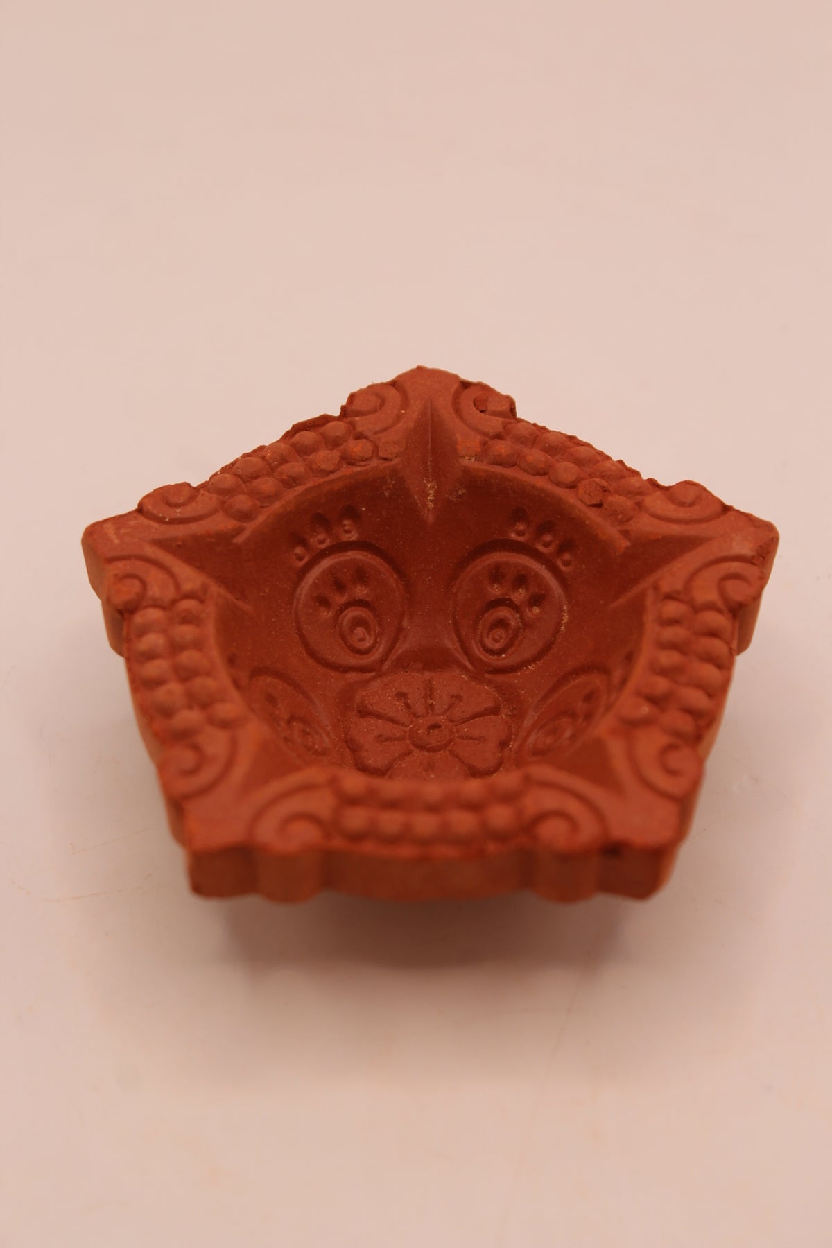 Five Face Star Shape clay diya, right