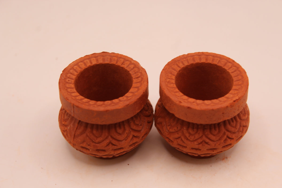 Matki Style Pot clay diya, back
