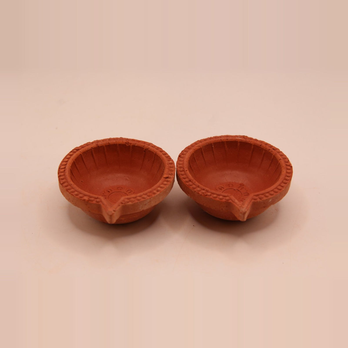 Lined clay diya, pack of 2