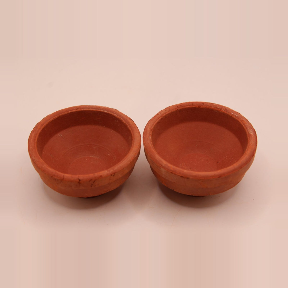 Plain round clay diya bowl, pack of 2