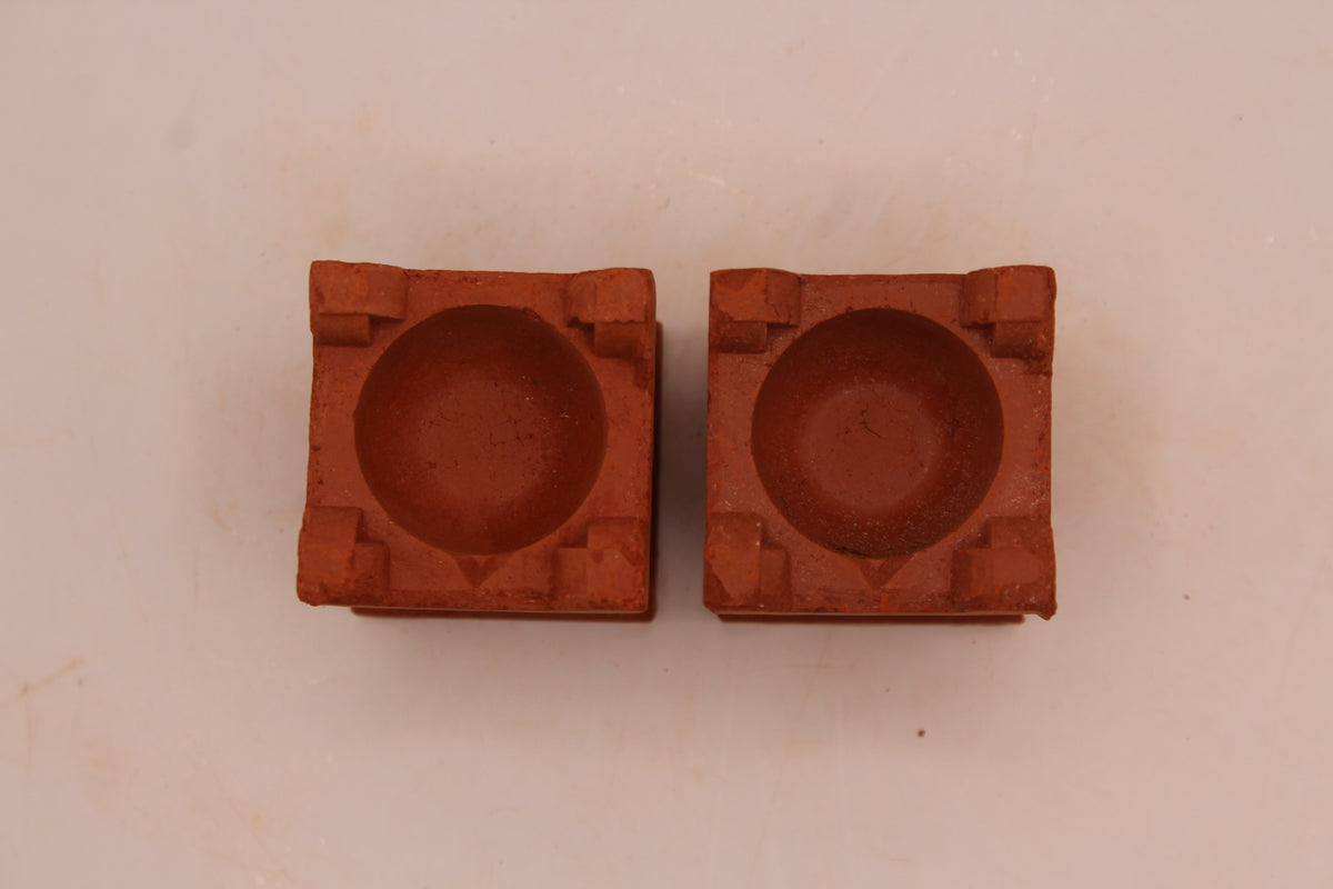 Tulsi Kyara Style clay diya, angle