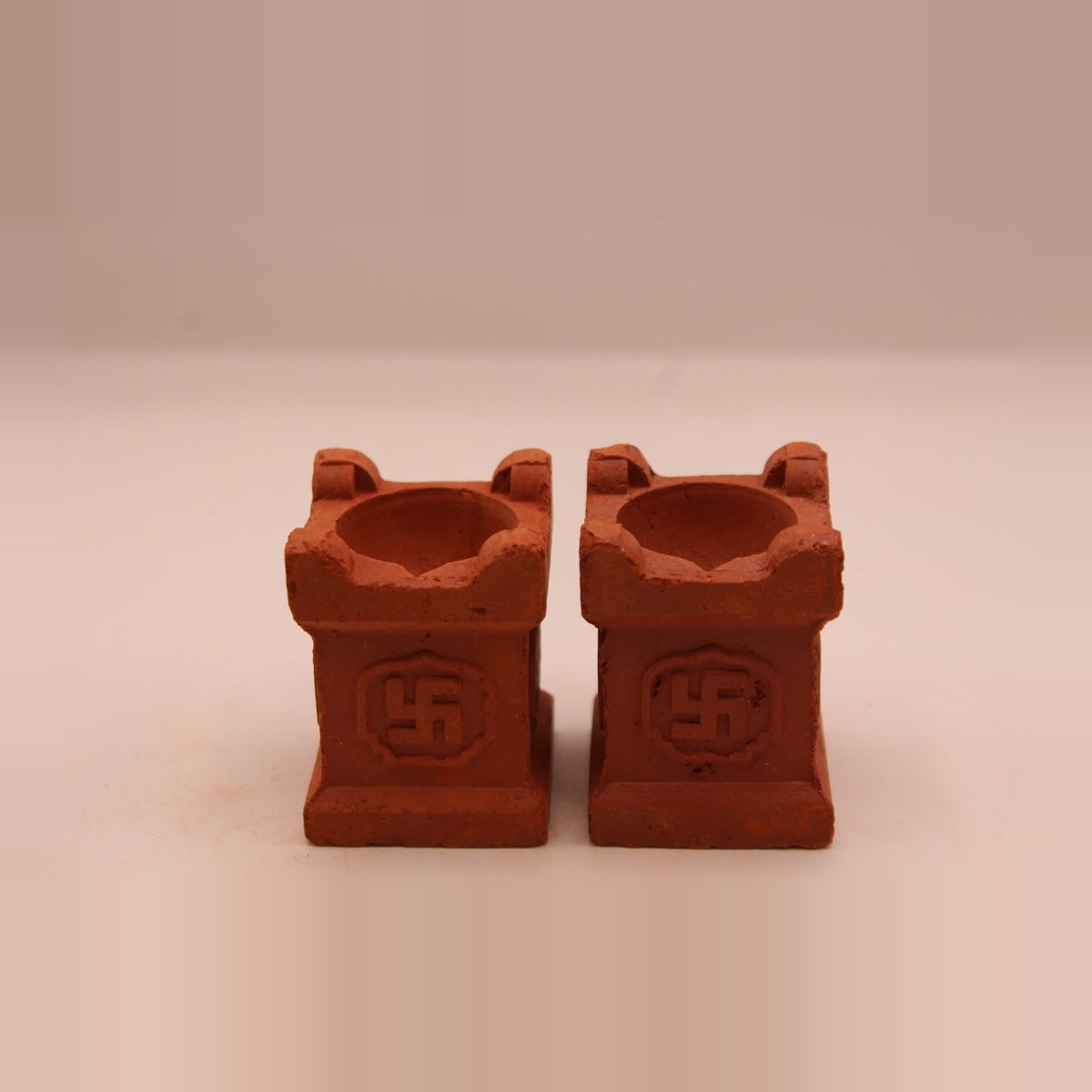 Tulsi Kyara Style clay diya, pack of 2