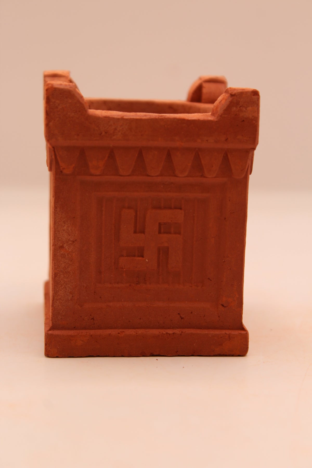 Tulsi Kyara Style clay diya, left