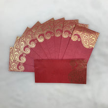 Load image into Gallery viewer, Envelopes Envelope Money holder Diwali Wedding Gift Card Pack of 10 Red