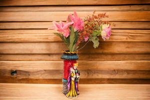 Artisan-Crafted Love Blooms: Handmade Couple Design Flowerpot Multicolor