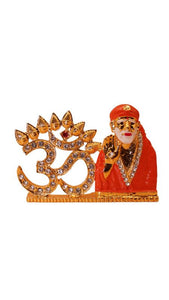 Om Sai Baba Statue Divine for Your Home/car Decor Gold