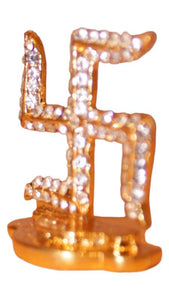 Hindu Religious Symbol Swastik Idol for Home,Car,Office(1.5cm x1.3cm x0.5cm)Gold