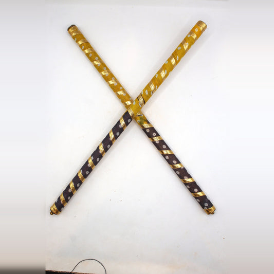 Dandiya Sticks – Bandhani Style Multicolour, Pair, 15 inch