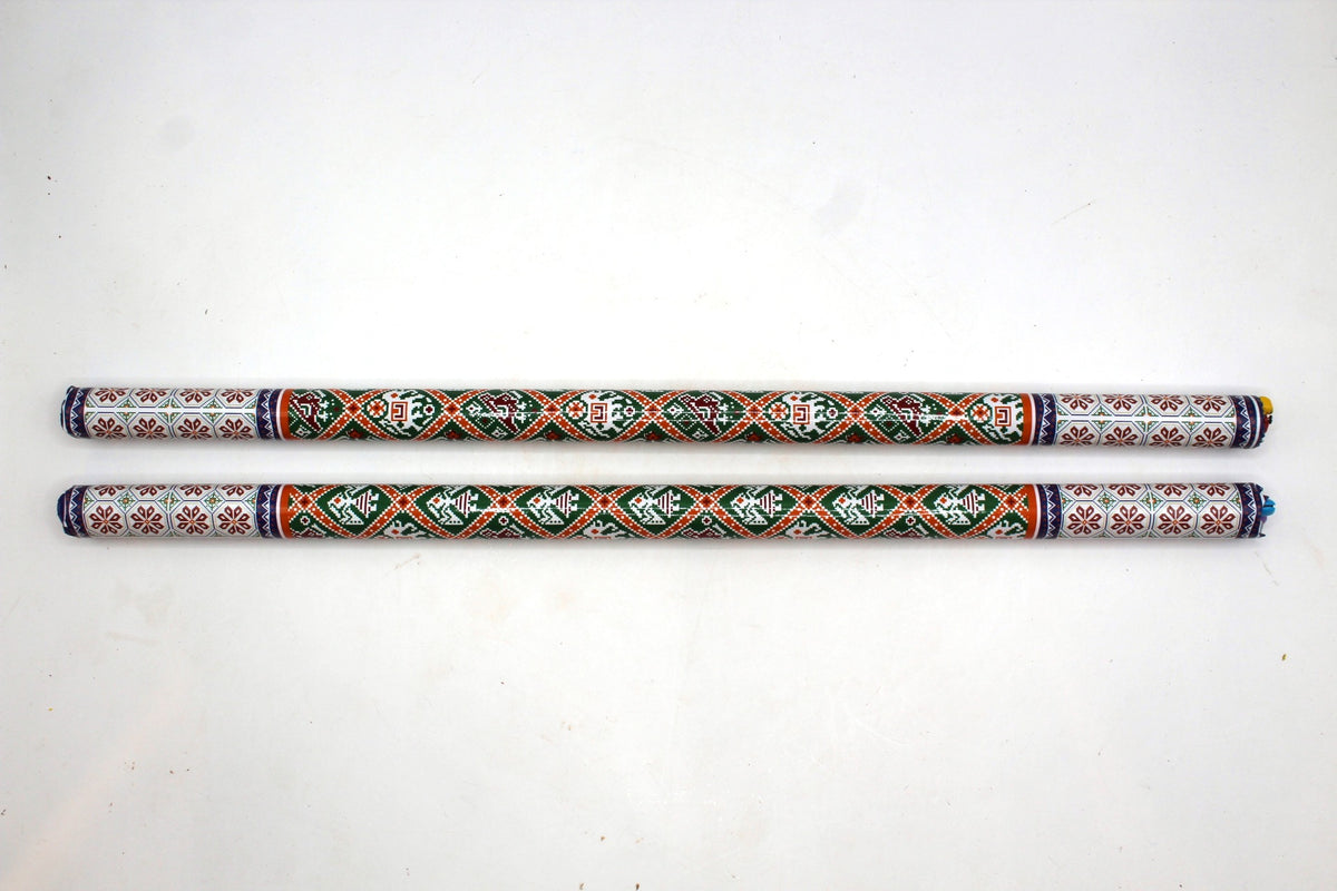 Dandiya Sticks – Traditional Printed, Pair, 15 inch