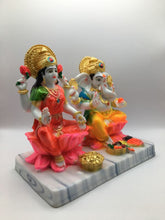 Load image into Gallery viewer, Sarswati Laxmi Hindu God Hindu God Laxmi and Sarswati fiber idolColorful