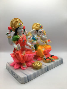 Sarswati Laxmi Hindu God Hindu God Laxmi and Sarswati fiber idolColorful