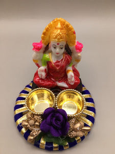 Laxmi Diya for Diwali Laxmi Decoration Handmade Reusable Diya for pujaRed