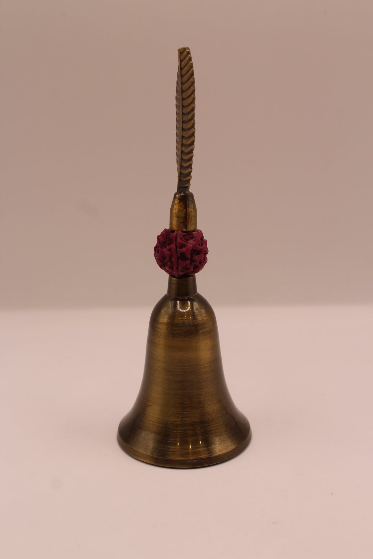 Rudraksha pooja bell, antique bronze, left side
