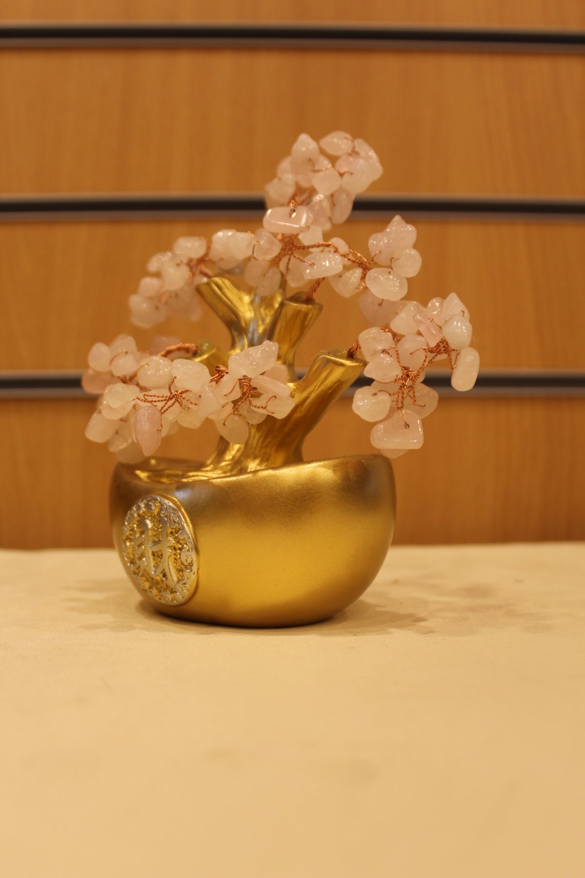 Crystal Money Tree for Vastu – Pink stones – right side view
